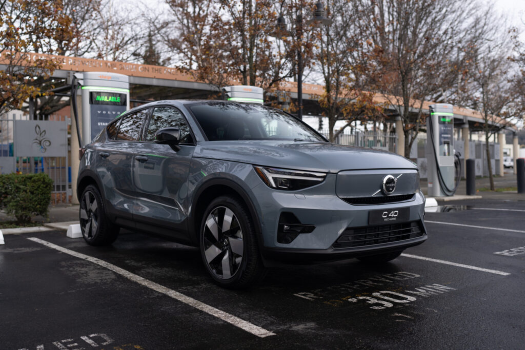 Volvo Chargepoint EV chargers at Starbucks